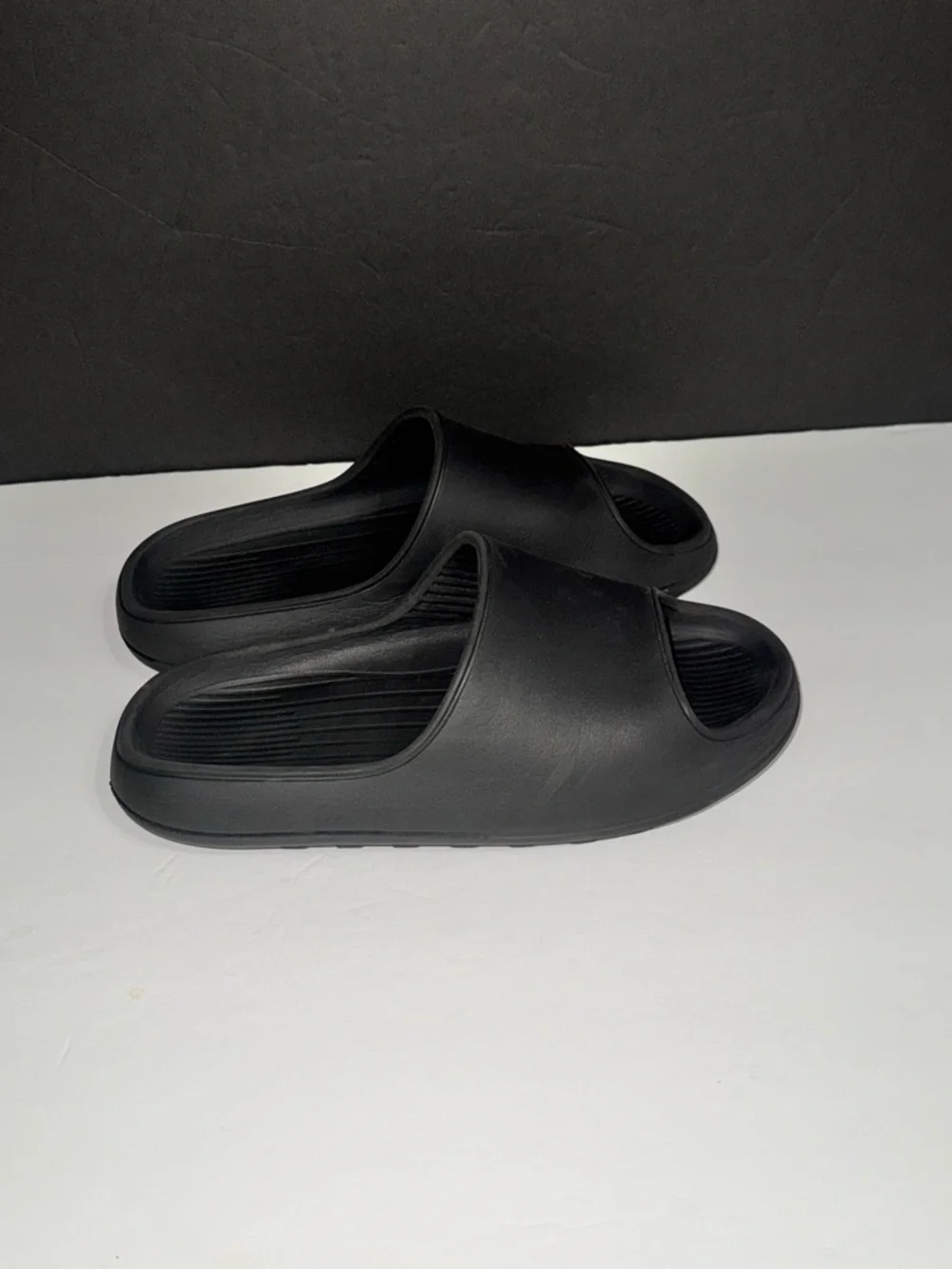 Black Men's Slide Sandals - Comfort Slip-On